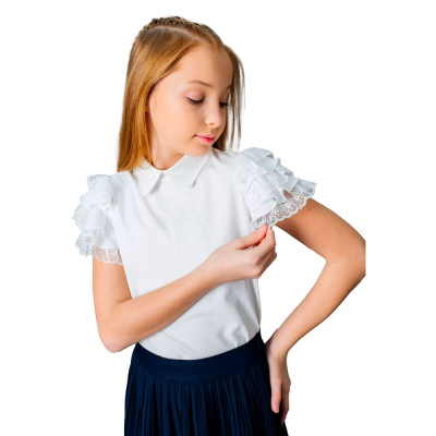 Блузка школьная для девочки Deloras Z64216S белая 1